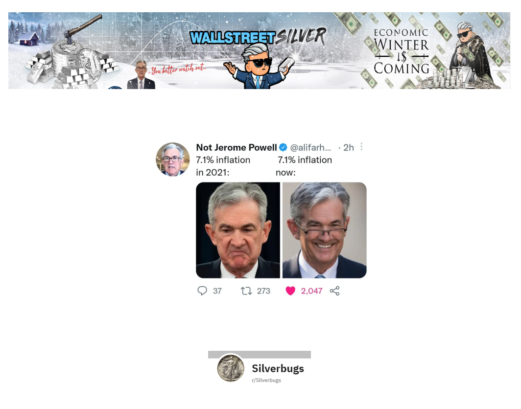 Reddit wallstreet silver, Reddit silver bugs, and our BFF Jerome Powel!!